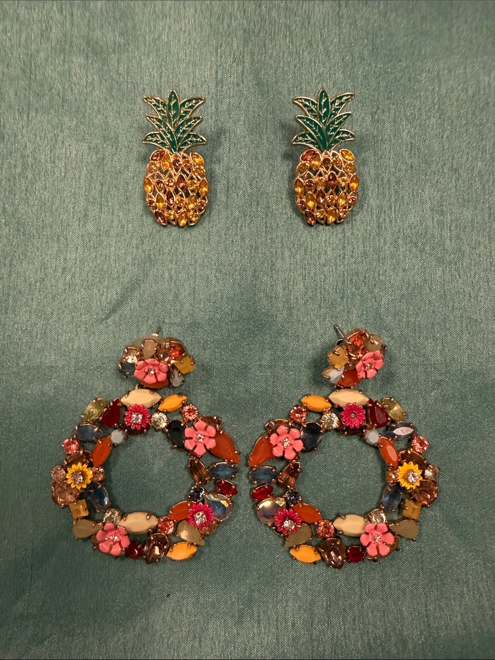 2 pairs of J Crew summery statement earrings